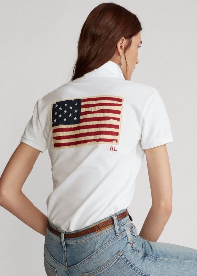 Camisa Polo Polo Ralph Lauren Classic Fit Flag Mulher 73105-FZPC